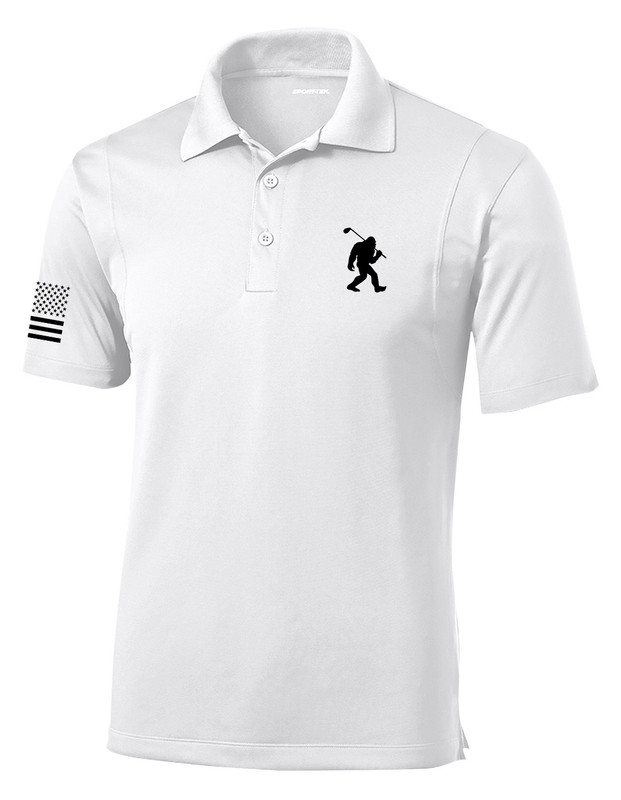 Trenz Shirt Company Bigfoot Golf Funny Embroidered Golf Polo